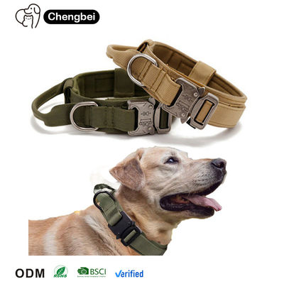 Mua Thiết kế tùy chỉnh sang trọng tùy chỉnh Nylon kim loại hạng nặng huấn luyện dây chuyền thú cưng cổ áo lớn chó và dây xích thiết lập cho chiến thuật K9s sản xuất trực tuyến