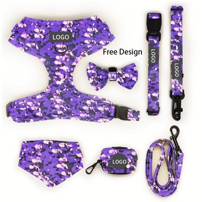 Mua Custom Print Pattern Designer Soft Padded Dog Harness Set with Adjustable Vest Collar Leash and Bow Bandana in Various Colors (Sết dây chuyền chó đệm mềm có áo khoác có dây chuyền và dây chuyền vòng cổ có màu sắc khác nhau) sản xuất trực tuyến