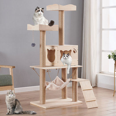 Mua OEM gỗ mèo trèo Tree House đa chức năng mèo Scratcher Tháp sản xuất trực tuyến
