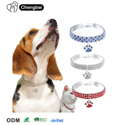 Nhẫn kim cương màu xanh lá cây màu đỏ kim cương cổ xích cho chó