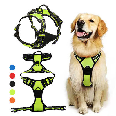 Neoprene phản xạ Dog Harness Set Không kéo cổ áo và dây xích Custom Hi Vis Dog Harness
