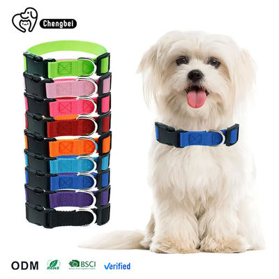 Đồ cưng trắng đơn giản cá nhân hóa cổ áo chó nylon bền vững chó dây xích và cổ áo