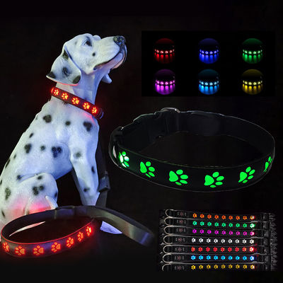 Đồ dùng cho thú cưng Đường dây chuyền chó LED với Logo tùy chỉnh USB Chế độ nhấp nháy có thể sạc lại