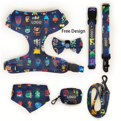 Logo tùy chỉnh in mẫu thiết lập dây chuyền thú cưng cá nhân với trang trí Bowknot và thiết kế chống nước