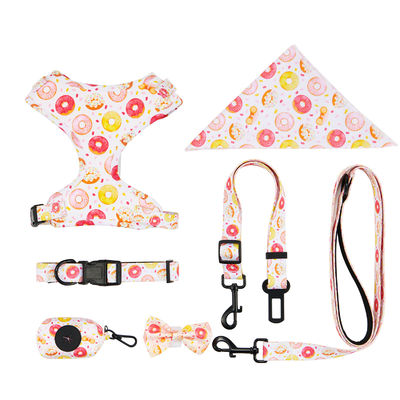 Custom Logo Designer's Top Pick Personalized Dog Harness Set with Bowknot Decoration Bandana và dây xích cổ áo có thể điều chỉnh