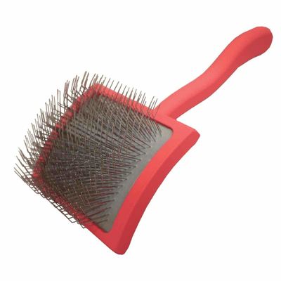 Chăm sóc vật nuôi sợi bàn chải tay cầm gỗ kim loại Long Pin Slicker bàn chải cho chó lớn trung bình