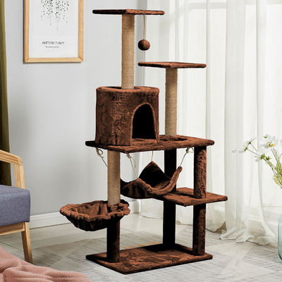 Nền tảng nhiều cấp gỗ mèo cào cây với nệm kéo bền vững SISAL và thân thiện với môi trường