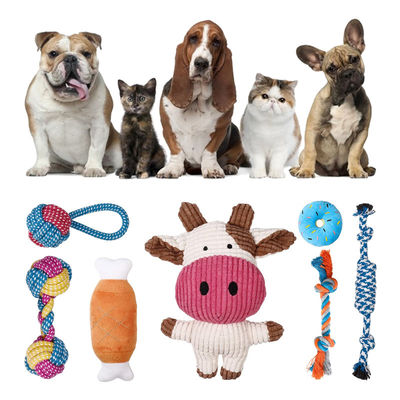 Đồ chơi Plush của mèo Set dây silicone Interactive Plush Dog Toys