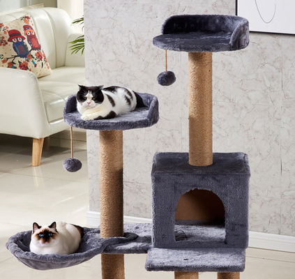 Wood Cat House Scratcher Black Cat Scratching Pole Tháp tùy chỉnh