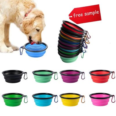 Chén nuôi thú cưng TPE gấp có thể gập lại Silicone Chén cho chó ăn Chuyến đi Loại mặt hàng tròn