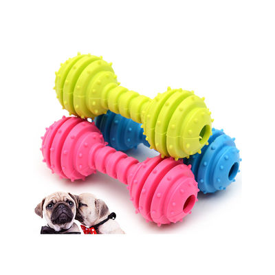 Đồ chơi chó thú cưng màu sắc hình dạng xương TPR phù hợp với tất cả các mùa Barbell Dog Chew Toy