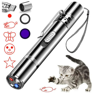 Màu tím đỏ trắng Laser Cat Teaser Interactive Toy Rechargeable Cat Toys