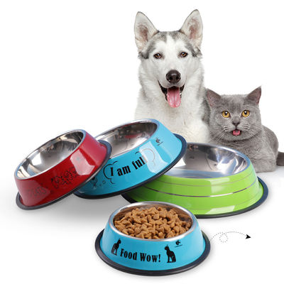 Pet Bowl Không trượt vật liệu thép không gỉ tùy chỉnh SublimationĐơn giản làm sạch cốc
