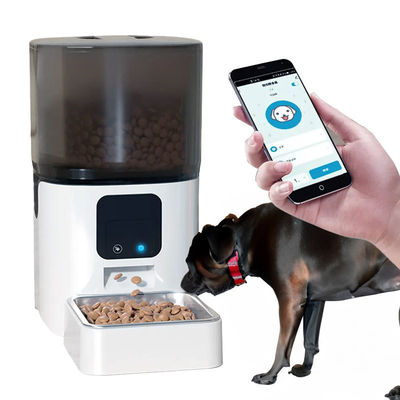Đồ cho mèo thông minh màu trắng ABS 6L Đồ cho mèo tự động máy ảnh cho thú cưng