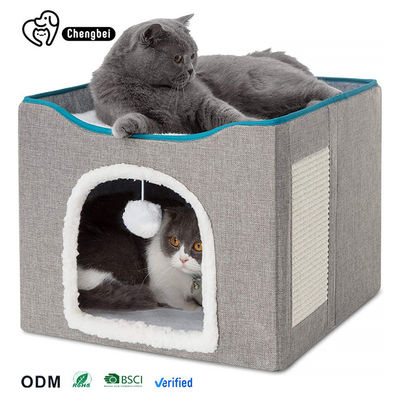 Động vật ấm ngủ Lớp hai vải Mèo hang phổ biến Gập trong nhà Nhà mèo lớn